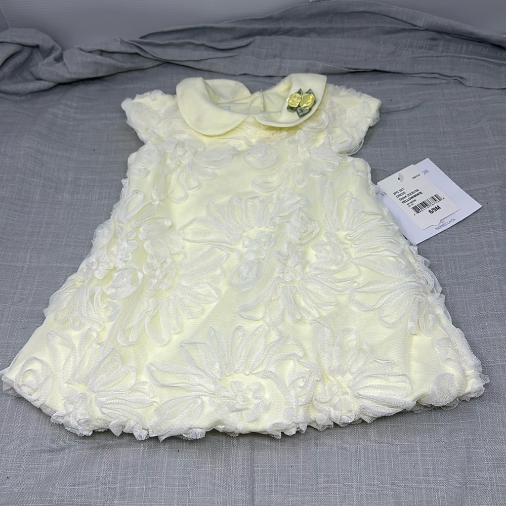Special Occasion by Marmellata infant girls 6-9 months yellow floral dress NWT